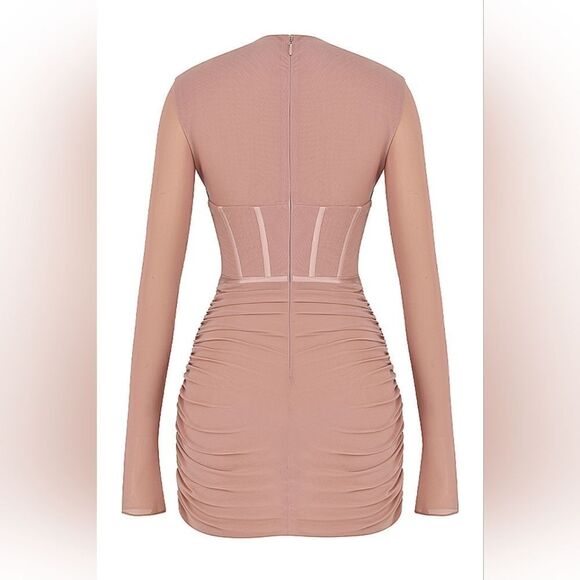 NWT HOUSE OF CB ADANNAA CRYSTAL BLUSH CORSET MINI DRESS - Picture 12 of 15